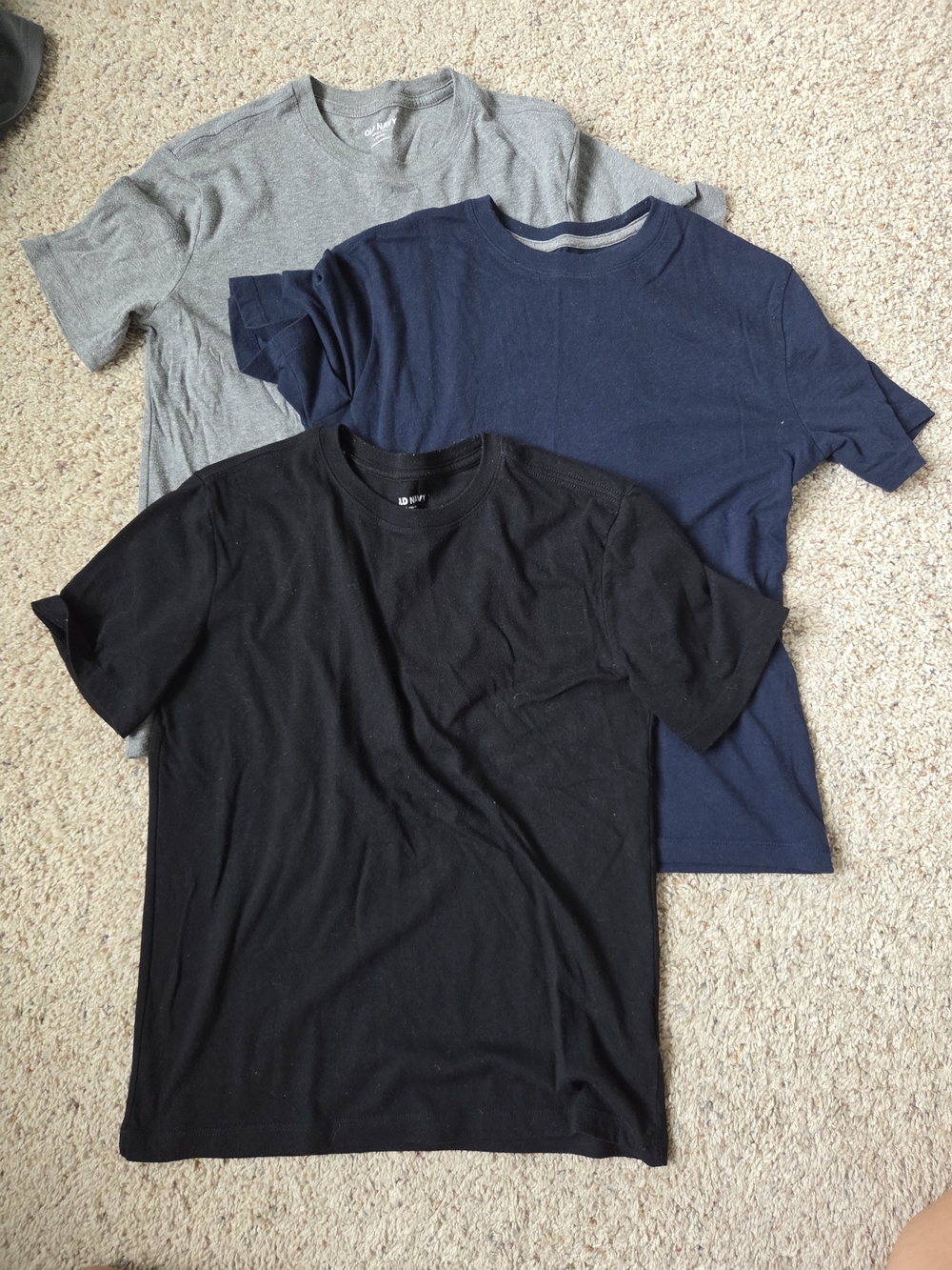 Old Navy Boy's Short Sleeve Crew Tees - Black, Navy, Gray